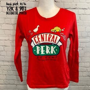 FRIENDS Long Sleeve T-Shirt "Central Perk" Red-Small